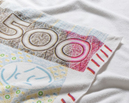 Ręcznik kąpielowy - banknot 500 zł - prezent dla męża taty chłopaka