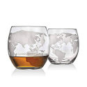 Zestaw do whisky GLOBUS: karafka, 2 szklanki i kamienne kostki - prezent na 40 50 60 urodziny dla faceta taty męża