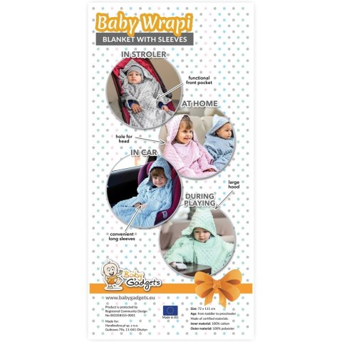 Baby Wrapi - Kocyk z rękawami - Szary Baby Wrapi - Kocyk z rękawami - Szary
