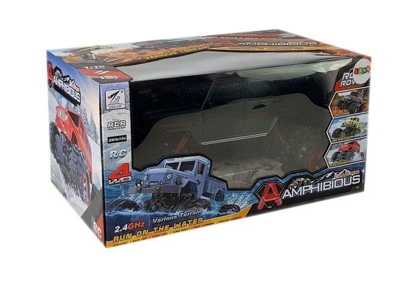 Auto Terenowe Ziemnowodne 4x4 Zdalnie Sterowane 1:12 R/C Czarne Auto Terenowe Ziemnowodne 4x4 Zdalnie Sterowane 1:12 R/C Czarne