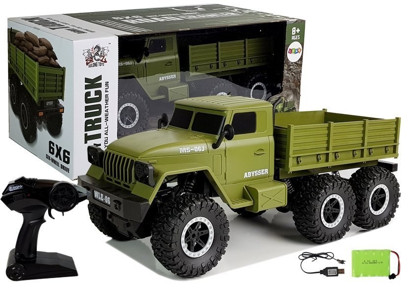 Auto Wojskowe Ciężarówka Wojskowa 6x6 Pilot R/C Zielona Auto Wojskowe Ciężarówka Wojskowa 6x6 Pilot R/C Zielona