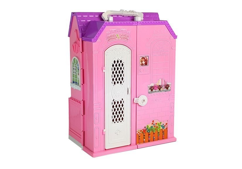 Domek dla Lalek Garderoba Szafa Lusterko na Baterie w Walizce Domek dla Lalek Garderoba Szafa Lusterko na Baterie w Walizce