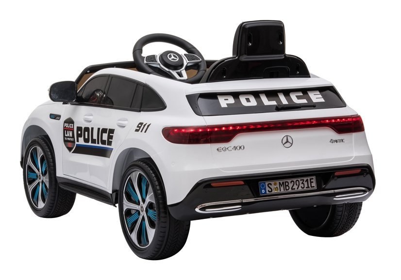 Auto na Akumulator Mercedes EQC 400 Policja Biały Auto na Akumulator Mercedes EQC 400 Policja Biały