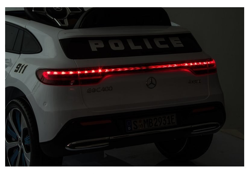 Auto na Akumulator Mercedes EQC 400 Policja Biały Auto na Akumulator Mercedes EQC 400 Policja Biały