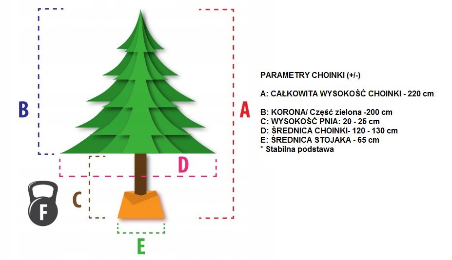Choinka Sztuczna Świerk Naturalny 220cm Choinka Sztuczna Świerk Naturalny 220cm