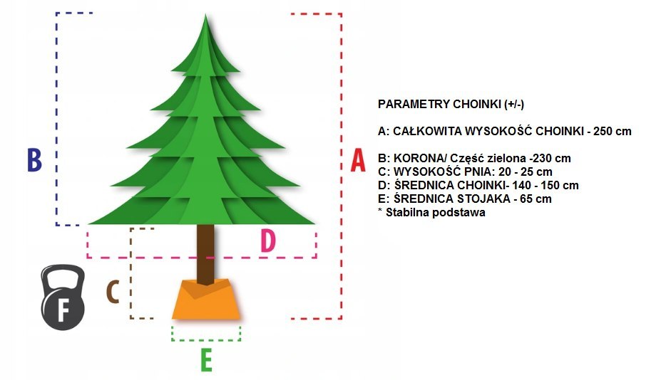 Choinka Sztuczna Świerk Naturalny 250cm Choinka Sztuczna Świerk Naturalny 250cm