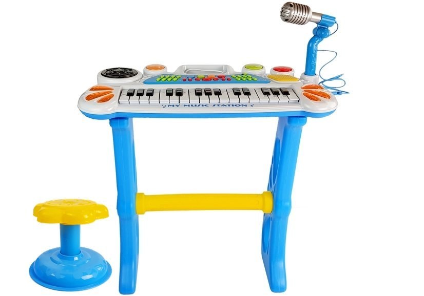 Keyboard z Mikrofonem i Krzesełkiem USB Niebieski Keyboard z Mikrofonem i Krzesełkiem USB Niebieski