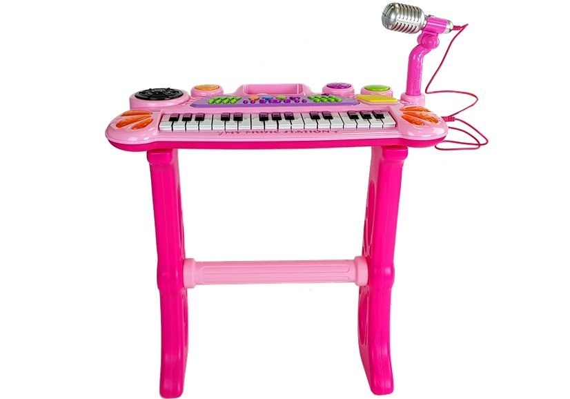 Keyboard z Mikrofonem i Krzesełkiem USB Różowy Keyboard z Mikrofonem i Krzesełkiem USB Różowy