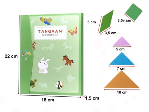 Książeczka magnetyczna układanka klocki 3D tangram Książeczka magnetyczna układanka klocki 3D tangram