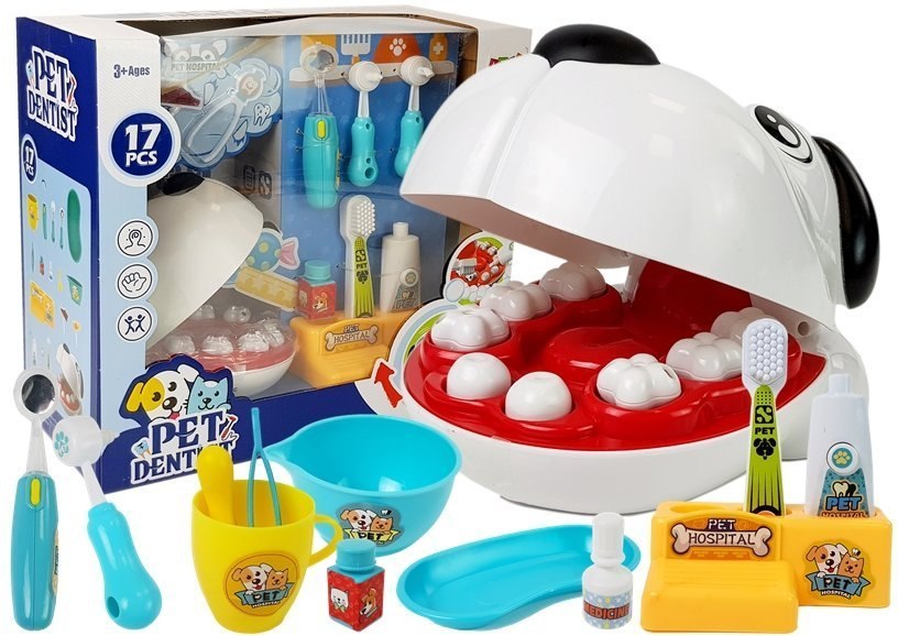 Zestaw Małego Lekarza Dentysty Pies Szczoteczka Wyciskana Pasta do Zębów Dentysta Zestaw Małego Lekarza Dentysty Pies Szczoteczka Wyciskana Pasta do Zębów Dentysta