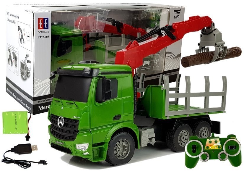 Samochód Mercedes-Benz Arocs 1:20 Zdalnie Sterowany Ciężarówka Dźwig do przewozu drewna 2.4G Samochód Mercedes-Benz Arocs 1:20 Zdalnie Sterowany Ciężarówka Dźwig do przewozu drewna 2.4G