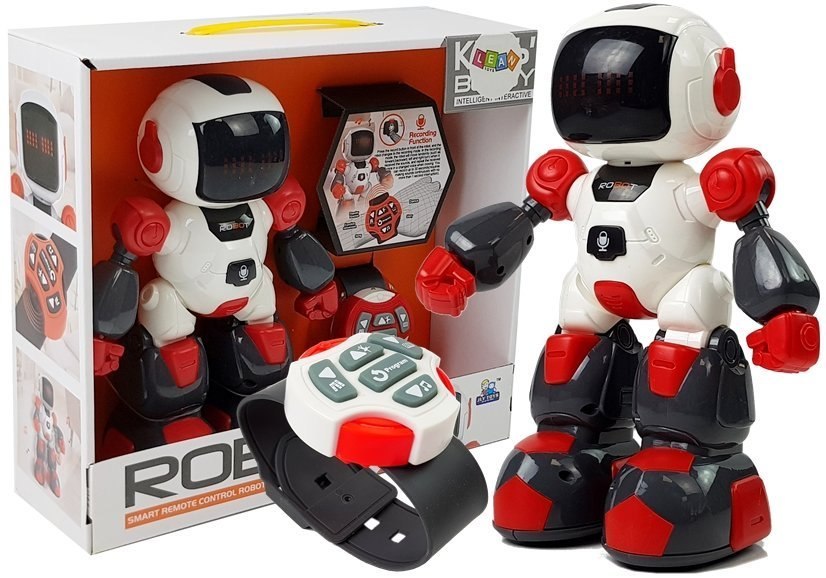 Robot Zdalnie Sterowany Zegarkiem na Podczerwień Dźwięk Światła Nagrywanie Czerwony Robot Zdalnie Sterowany Zegarkiem na Podczerwień Dźwięk Światła Nagrywanie Czerwony