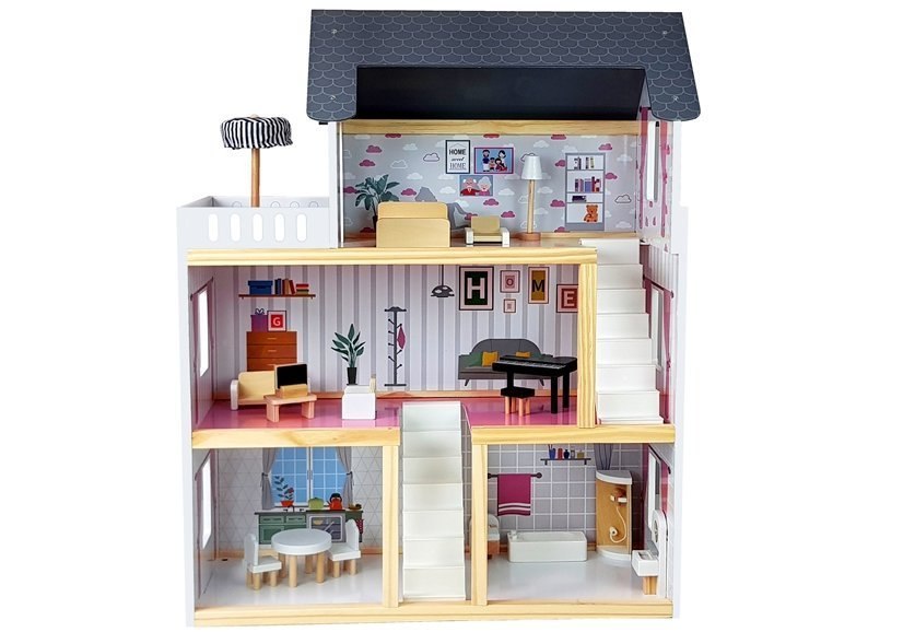 Domek Drewniany Luna Trzy Piętra Biały 78 cm Domek Drewniany Luna Trzy Piętra Biały 78 cm