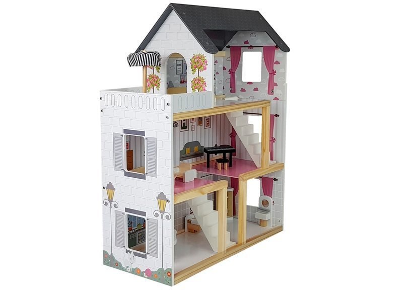 Domek Drewniany Luna Trzy Piętra Biały 78 cm Domek Drewniany Luna Trzy Piętra Biały 78 cm