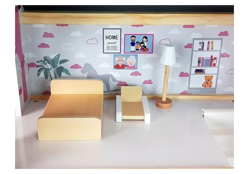Domek Drewniany Luna Trzy Piętra Biały 78 cm Domek Drewniany Luna Trzy Piętra Biały 78 cm