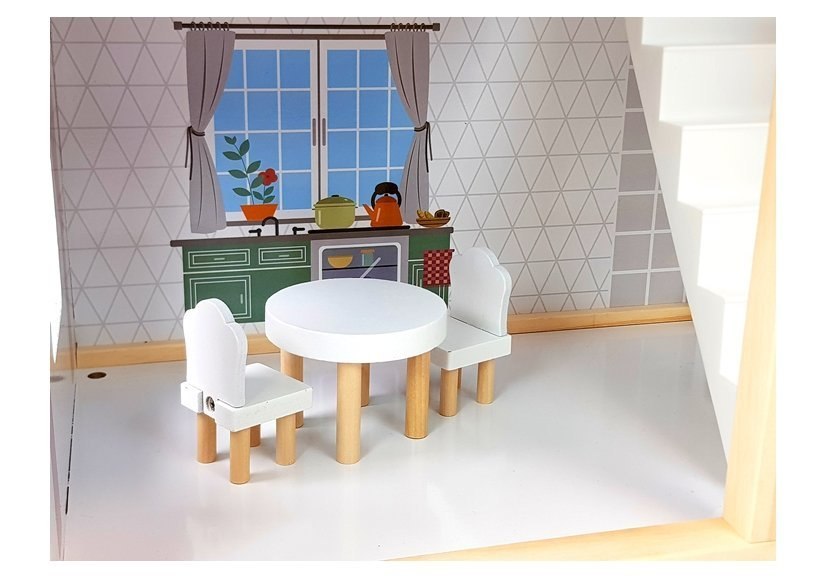 Domek Drewniany Luna Trzy Piętra Biały 78 cm Domek Drewniany Luna Trzy Piętra Biały 78 cm