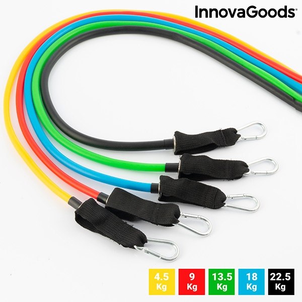 Zestaw Gum Oporowych z Akcesoriami i Przewodnikiem po Ćwiczeniach InnovaGoods Zestaw Gum Oporowych z Akcesoriami i Przewodnikiem po Ćwiczeniach InnovaGoods