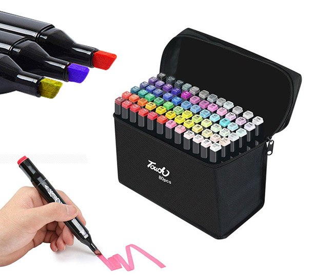 Markery alkoholowe dwustronne 80szt touch transparentne pro Markery alkoholowe dwustronne 80szt touch transparentne pro