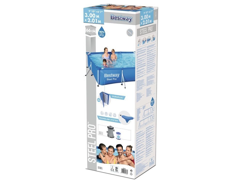 Basen Stelażowy 300 x 201 x 66 cm Bestway 56411 Basen Stelażowy 300 x 201 x 66 cm Bestway 56411