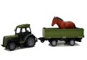 Zielony Traktor z Niską Przyczepą Figurka Konia Zdalnie Sterowany 2.4G Zielony Traktor z Niską Przyczepą Figurka Konia Zdalnie Sterowany 2.4G