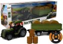 Zielony Traktor z Przyczepą Belami Siana Zdalnie Sterowany 2.4G Zielony Traktor z Przyczepą Belami Siana Zdalnie Sterowany 2.4G