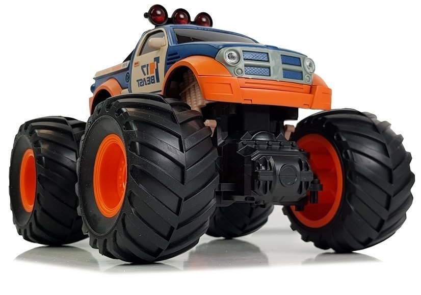 Auto Terenowe Pick Up Ogromne Koła Bigfoot Zdalnie Sterowany 2.4G 1:18 Pomarańczowo- Niebieski Auto Terenowe Pick Up Ogromne Koła Bigfoot Zdalnie Sterowany 2.4G 1:18 Pomarańczowo- Niebieski