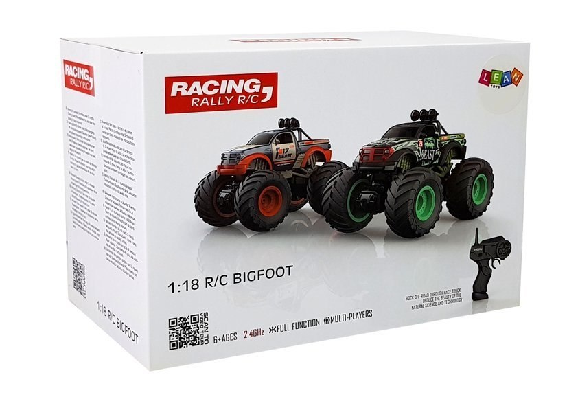 Auto Terenowe Pick Up Ogromne Koła Bigfoot Zdalnie Sterowany 2.4G 1:18 Pomarańczowo- Niebieski Auto Terenowe Pick Up Ogromne Koła Bigfoot Zdalnie Sterowany 2.4G 1:18 Pomarańczowo- Niebieski