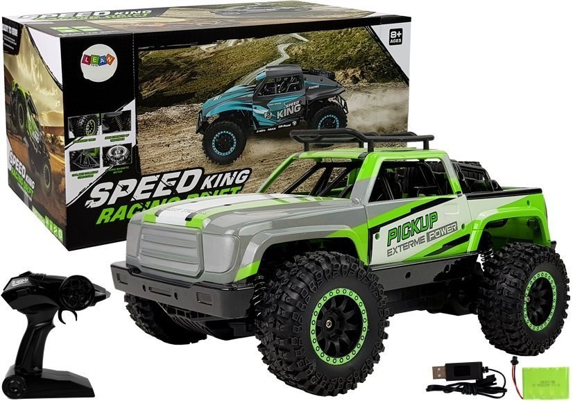 Auto Terenowe Pick Up Zdalnie Sterowane 1:14 Zielony 2,4 Ghz 20 km/h Auto Terenowe Pick Up Zdalnie Sterowane 1:14 Zielony 2,4 Ghz 20 km/h