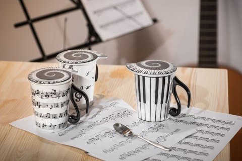 Kubek muzyka z pokrywką - KLAWISZE Kubek muzyka z pokrywką - KLAWISZE