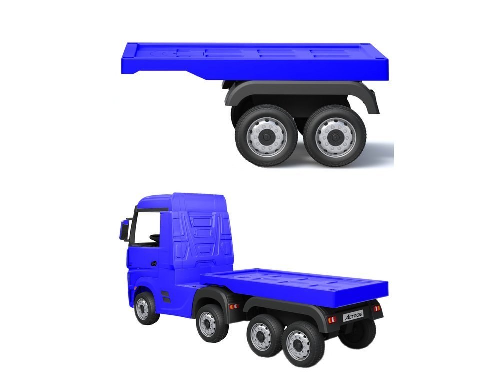 Naczepa do pojazdu na akumulator Mercedes Actros niebieska Naczepa do pojazdu na akumulator Mercedes Actros niebieska