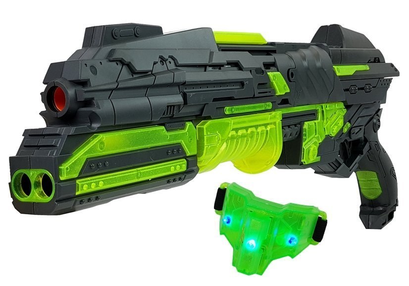 Pistolet Luminescencyjny Na Piankowe Naboje Świeci w Ciemności Opaska Zasięg 45 m Pistolet Luminescencyjny Na Piankowe Naboje Świeci w Ciemności Opaska Zasięg 45 m