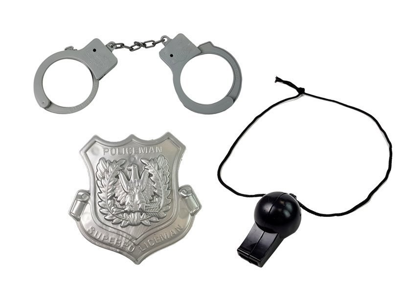 Strój Zestaw Policjant Przebranie Kostium dla Dziecka Kask Pistolet Kajdanki Krótkofalówka Pałka Policyjna Strój Zestaw Policjant Przebranie Kostium dla Dziecka Kask Pistolet Kajdanki Krótkofalówka Pałka Policyjna