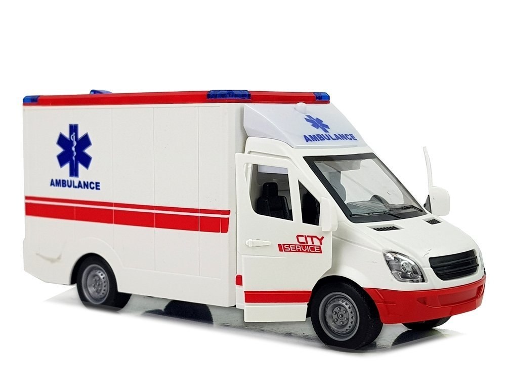 Ambulans Z Napędem Frykcyjnym 1:16 Dźwięk Światła Ambulans Z Napędem Frykcyjnym 1:16 Dźwięk Światła