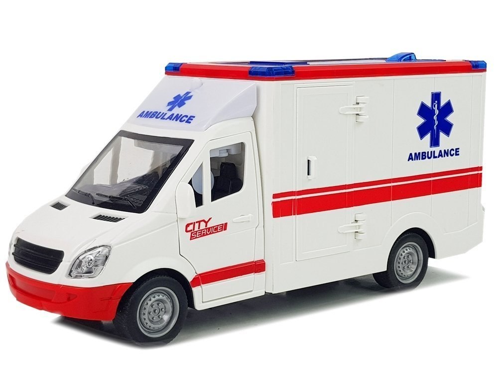 Ambulans Z Napędem Frykcyjnym 1:16 Dźwięk Światła Ambulans Z Napędem Frykcyjnym 1:16 Dźwięk Światła