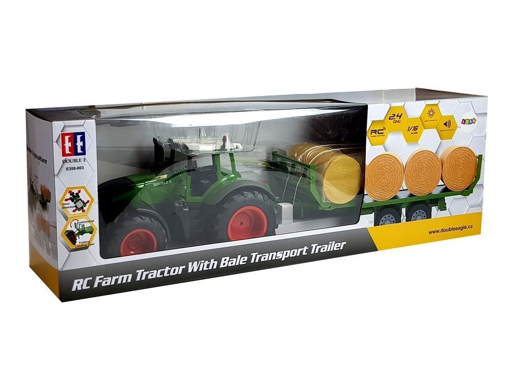 Duży Traktor z Przyczepką 80 cm Bale Siana Zdalnie Sterowany 2.4G Duży Traktor z Przyczepką 80 cm Bale Siana Zdalnie Sterowany 2.4G