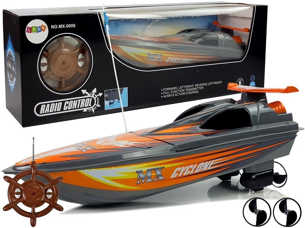 Łódź Motorówka Zdalnie Sterowana Pilot Ster 27 Mhz 40 cm Zasięg 40 m Szara Łódź Motorówka Zdalnie Sterowana Pilot Ster 27 Mhz 40 cm Zasięg 40 m Szara