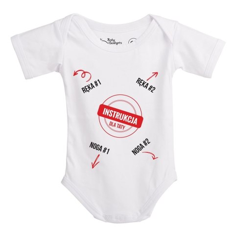 Baby Instructions - Body z instrukcją dla Taty - Rozmiar 68