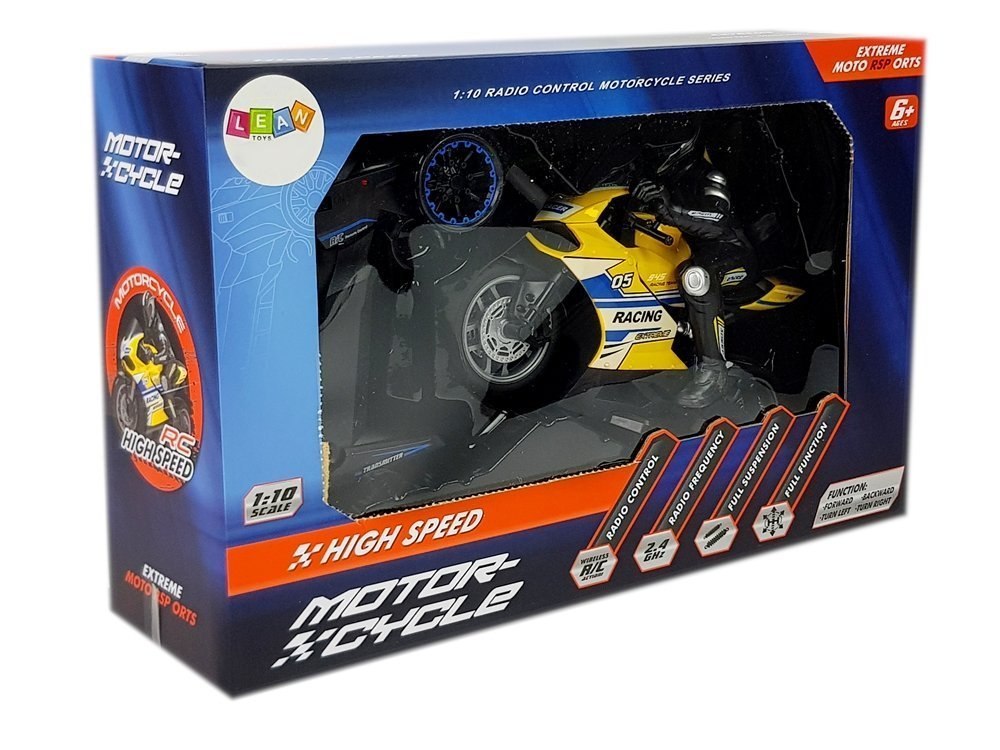 Motor Sportowy Ścigacz Zdalnie Sterowany 2.4G Zasięg 35 m Żółty Motor Sportowy Ścigacz Zdalnie Sterowany 2.4G Zasięg 35 m Żółty