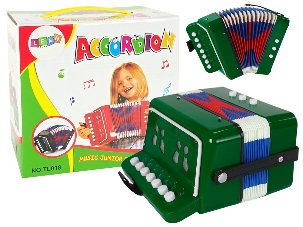 Akordeon Instrument Dla Małego Muzyka Zielony Akordeon Instrument Dla Małego Muzyka Zielony