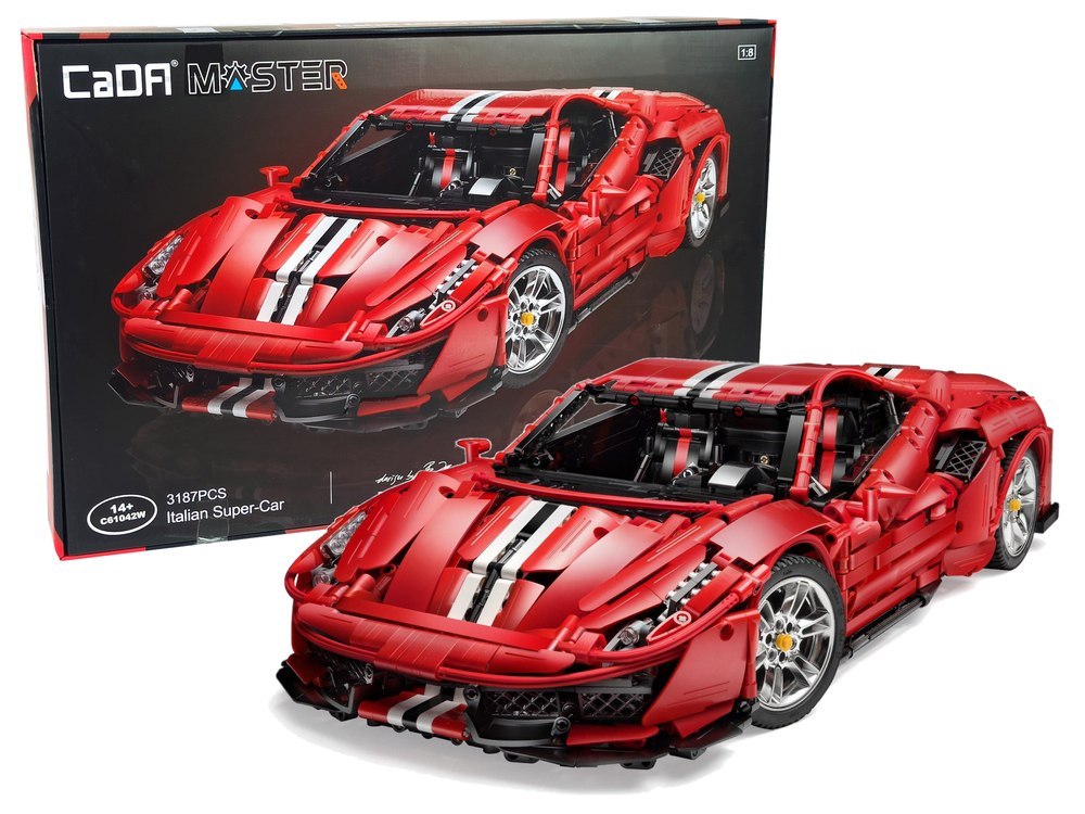 Klocki Konstrukcyjne Auto Sportowe Czerwone 3187 Elementów Klocki Konstrukcyjne Auto Sportowe Czerwone 3187 Elementów