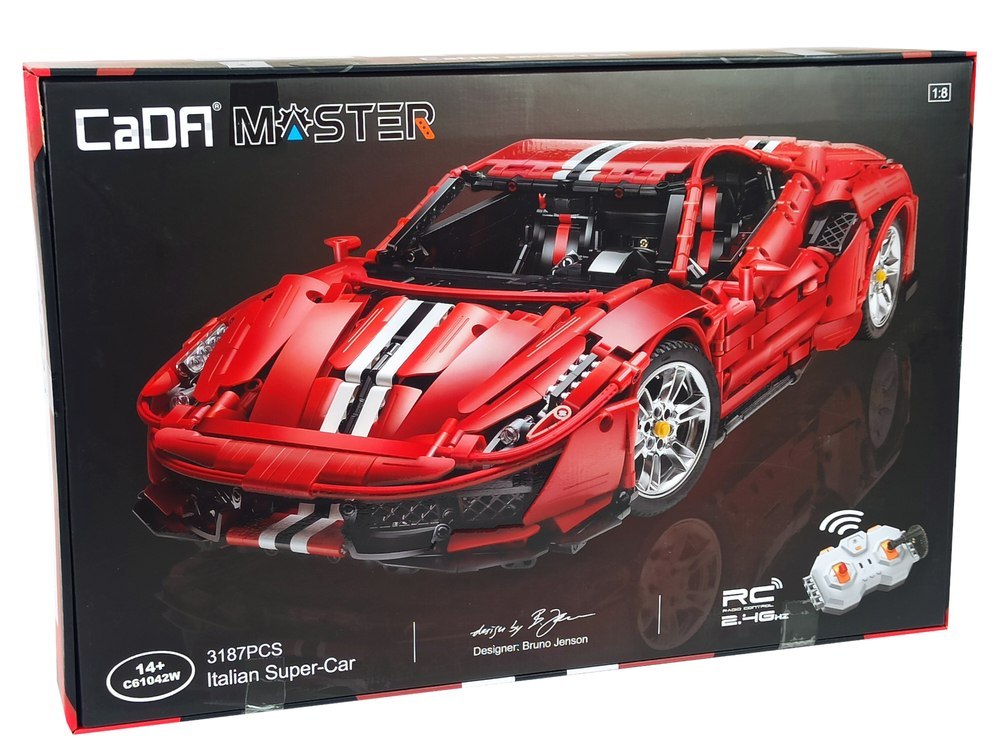 Klocki Konstrukcyjne Auto Sportowe Czerwone 3187 Elementów Klocki Konstrukcyjne Auto Sportowe Czerwone 3187 Elementów
