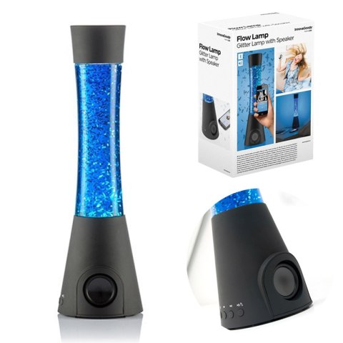Lampka Lava Nocna Niebieska z Brokatem i Głośnikiem Bluetooth Lampka Lava Nocna Niebieska z Brokatem i Głośnikiem Bluetooth