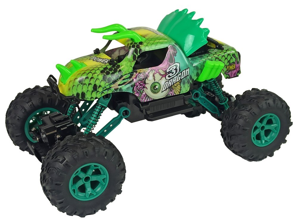 Auto Terenowe Przyczepa Zdalnie Sterowane 1:14 2.4G Zielone Dinozaur Auto Terenowe Przyczepa Zdalnie Sterowane 1:14 2.4G Zielone Dinozaur