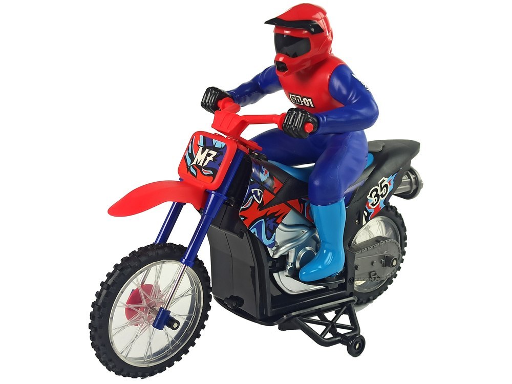 Motor Crossowy Zdalnie Sterowany 1:10 2.4G Niebieski 20 km/h Dym Dźwięk Motor Crossowy Zdalnie Sterowany 1:10 2.4G Niebieski 20 km/h Dym Dźwięk