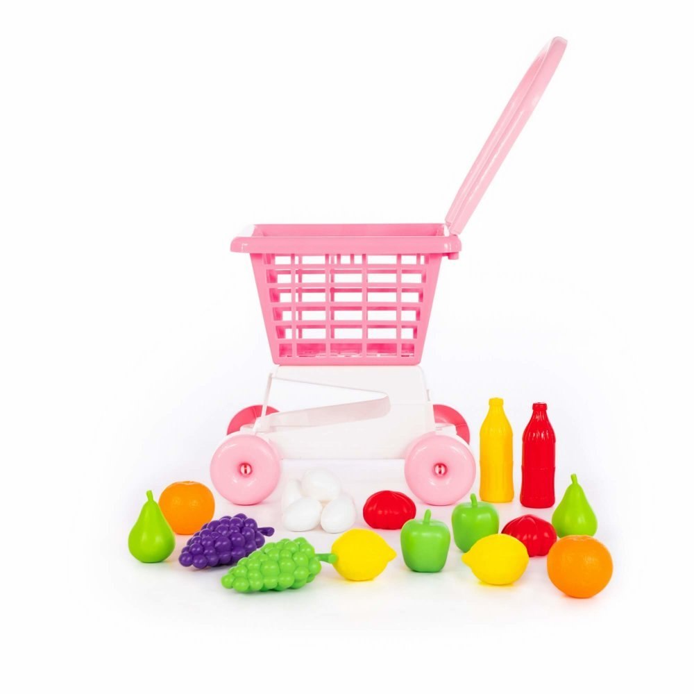 Wózek Sklepowy Marketowy Owoce Jajka Nr1 Różowy 68477 Wózek Sklepowy Marketowy Owoce Jajka Nr1 Różowy 68477