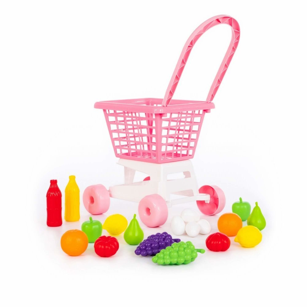 Wózek Sklepowy Marketowy Owoce Jajka Nr1 Różowy 68477 Wózek Sklepowy Marketowy Owoce Jajka Nr1 Różowy 68477