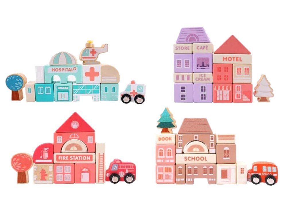 Zestaw Drewnianych Klocków Miasto Litery Puzzle 135 Sztuk Zestaw Drewnianych Klocków Miasto Litery Puzzle 135 Sztuk