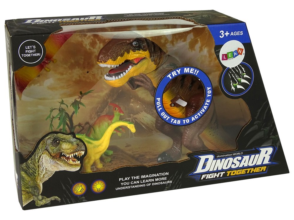 Zestaw Dinozaurów Tyranozaur Rex Akcesoria Dźwięk Światła