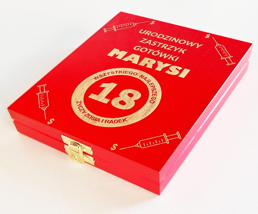 Personalizowanie pudełko na pieniądze - zastrzyk gotówki na urodziny