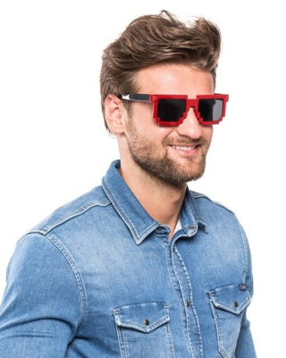 Pikselowe okulary 8 bit pixel - czerwone